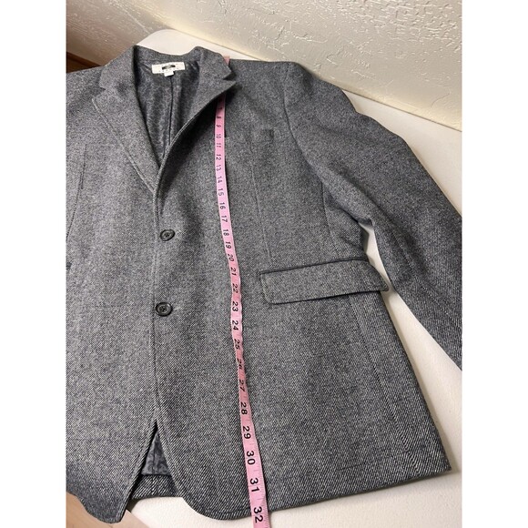 Joseph Abboud Blazer Mens XL Charcoal Gray Herringbone Wool Blend Lined - Picture 5 of 13